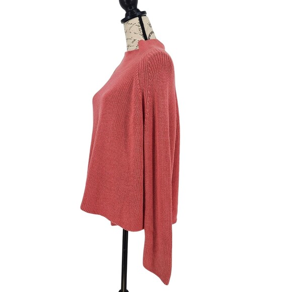 Eileen Fisher Waffle Knit Raglan Sleeve Turtleneck Sweater XL - Picture 2 of 6